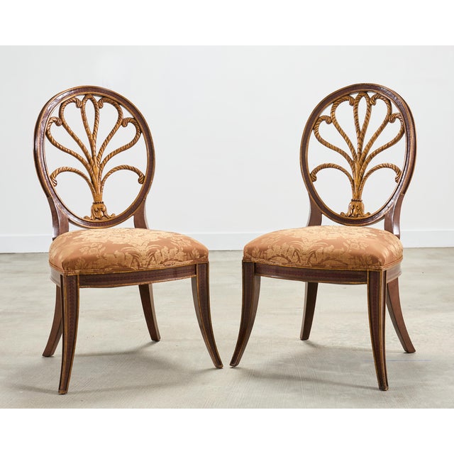 Oxblood Red Set of Four Rose Tarlow "Feather" Dining Chairs in Fortuny For Sale - Image 8 of 18