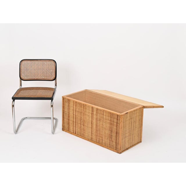 French Riviera Storage Chest in Bamboo and Wicker, Italy, 1970 For Sale - Image 6 of 15