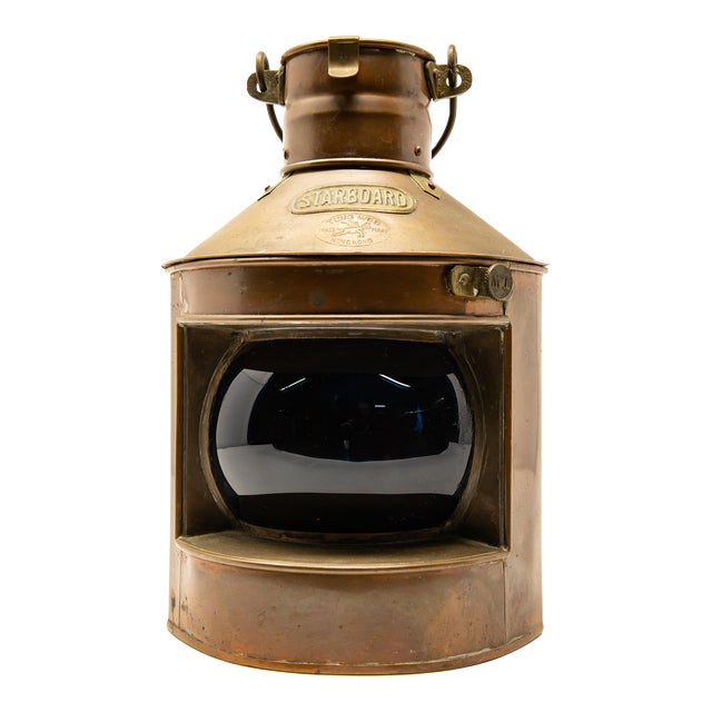 1902 Copper Starboard Ship Lantern by Tung Woo For Sale