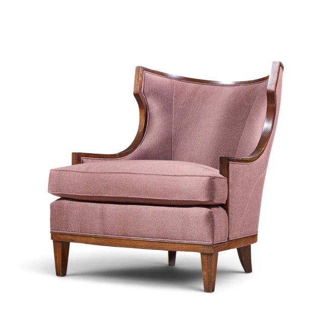 Wood Barbara Barry for Henredon Walnut Lounge Chairs - Pair For Sale - Image 7 of 13