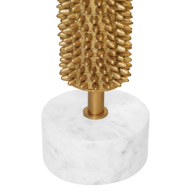 2020s Matthew Izzo Home Talia Urchin Textured Round Pedestal Side Table With Marble Base and Inset Mirror Top For Sale - Image 5 of 8