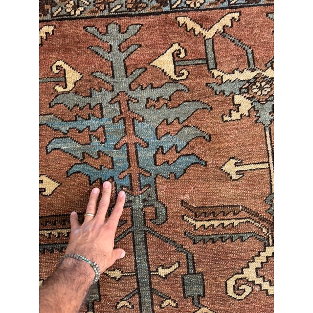 Antique Bakshayesh Artistic TRIBAL Amber hues True Gem Rug 9.6 x 13.7 For Sale - Image 11 of 12