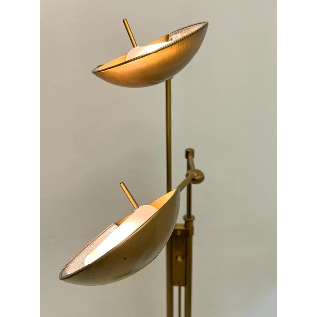 Vintage Brass Twin Double Holtkotter Floor Lamp, 1970s For Sale - Image 6 of 16