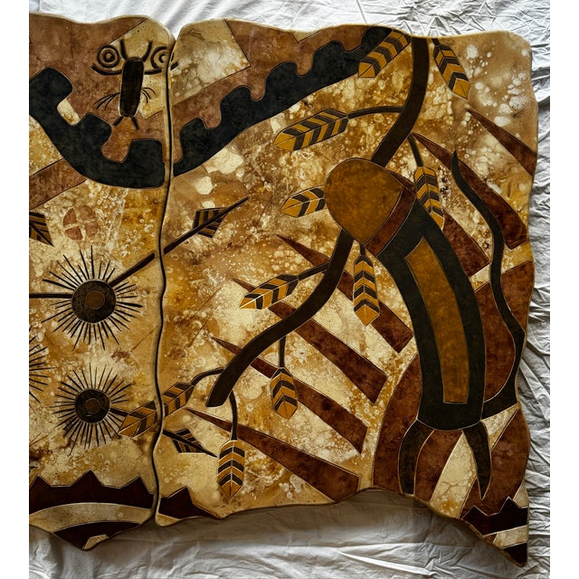 R. Earnhart 1993 “Smokey Moon Shelter” Monumental Southwestern Triptych Wall Sculpture For Sale - Image 4 of 8