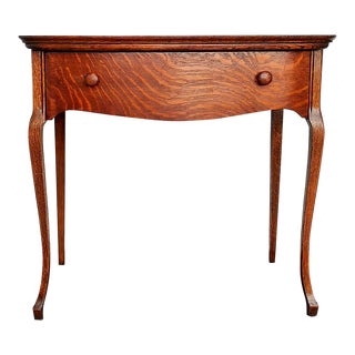 Antique Early American Oak Table With Drawer Early 20th Century For Sale