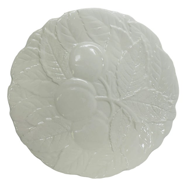 Vintage Made in Japan Ceramic Peach, Strawberry, Pear, and Plum Leaf Plates - a Set of 8 For Sale - Image 4 of 10