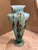 Mid-Century Modern Vintage Murano Lavorazione Blue Green Brown Vase Made in Italy For Sale - Image 3 of 6