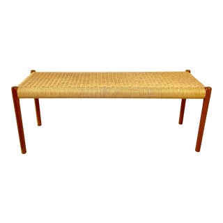 Vintage Teak Bench by Niels O’ Moller For Sale