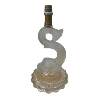 1940s French Hollywood Regency Crystal Sea Creature Table Lamp, Signed by Baccarat For Sale