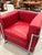 Chrome and Red Leather Club Chairs in the Style of Le Corbusier - A Pair For Sale - Image 13 of 14