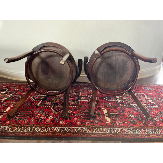 Set of 4 - Antique Mundus and Jacob & Josef Kohn Bentwood Armchairs For Sale - Image 10 of 12