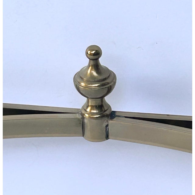 1960s Vintage Glass & Brass Console Demi Lune Table Hollywood Regency For Sale In Louisville - Image 6 of 10