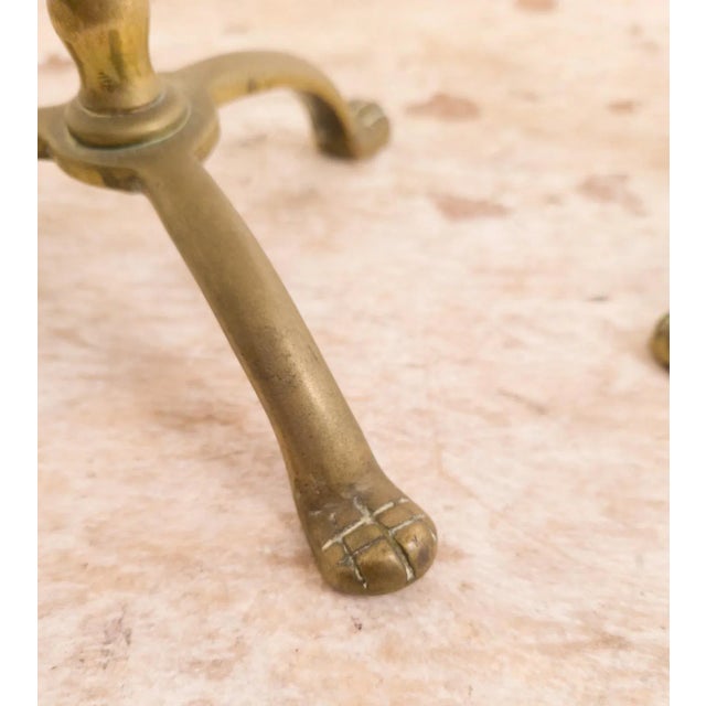 Mid 18th Century Circa 1750 Brass Candlesticks, a Pair For Sale - Image 5 of 7