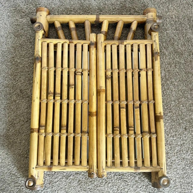 1980s Boho Chic Bamboo Wall Mirror For Sale - Image 5 of 6