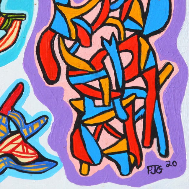 Peter Geise, Modernist Mixed Media Painting, "Grifter Fix" For Sale - Image 4 of 5