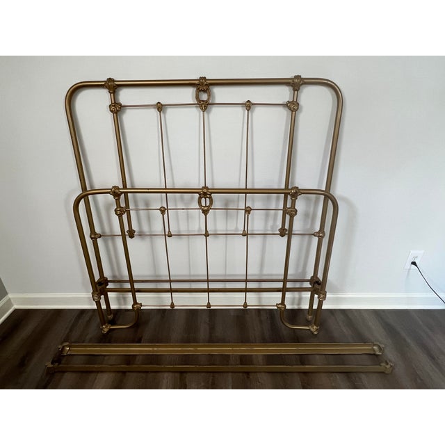 Early 20th Century Antique French Cast Iron Full Size Bed Frame Chairish