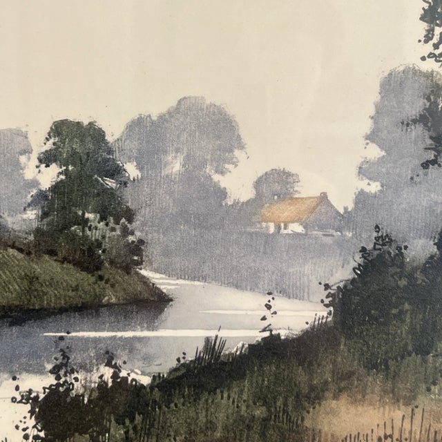 Impressionist Vintage Impressionist Landscape Print Signed and Numbered 40/150 by Roger Hebbelinck (Belgium), Framed For Sale - Image 3 of 11