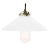 Mid-Century Modern French Opaline Glass and Brass Pendant Lamp For Sale