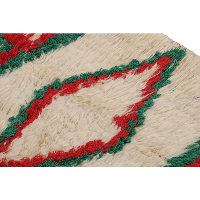 1950s Vintage Moroccan Runner Rug With Red and Green Patterns, From Rug & Kilim For Sale - Image 5 of 7