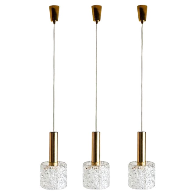 Wave Glass Pendant Light attributed to J.T. Kalmar, 1960s For Sale