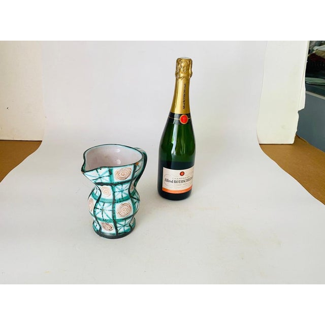 French Ceramic Pitcher in Green and Brown by Robert Picault, 1960 For Sale - Image 13 of 16