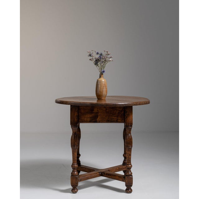 1970s 1970s French Chestnut Brown Neo-Renaissance Oak Table in Original Patina For Sale - Image 5 of 15
