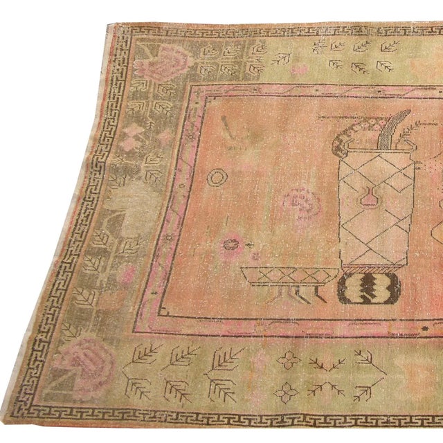 Tribal 1900s Uzbek Samarkand Pictorial Rug-8'10'' X 5'8'' For Sale - Image 3 of 6