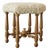 1950s Scandinavian Modern Sheepskin Stool For Sale