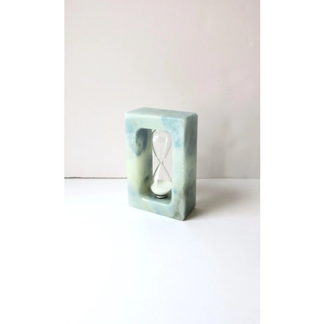 Postmodern Italian Alabaster Marble Hourglass Timer For Sale - Image 3 of 8
