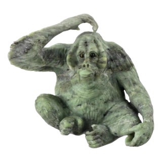 Faberge Style Stone-Cut Miniature Orangutan For Sale