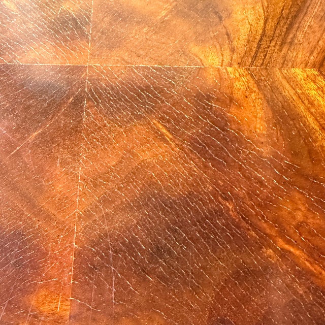 Wood Pair of Maitland Smith Flame Mahogany Side Tables For Sale - Image 7 of 14