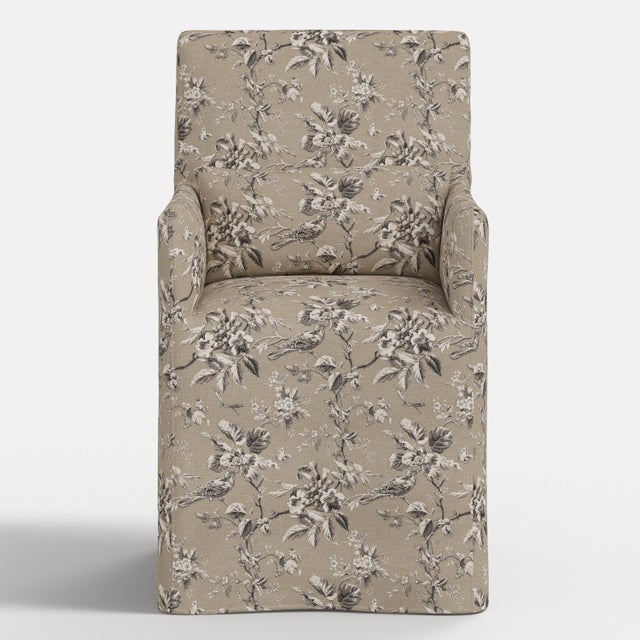 Not Yet Made - Made To Order Slipcover for Stoffer Home x Cloth & Company for Lindy Dining Armchair in Bird Toile Sand For Sale - Image 5 of 8