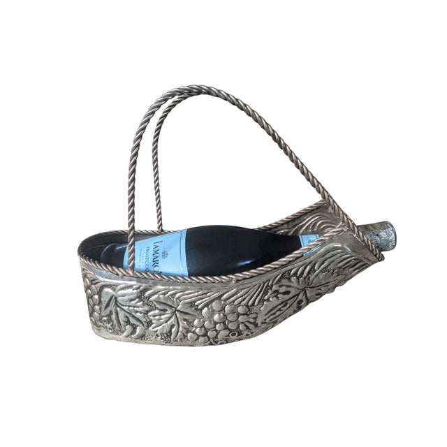 Vintage Silver Repousse French Style Champagne Bottle Holder For Sale - Image 15 of 16