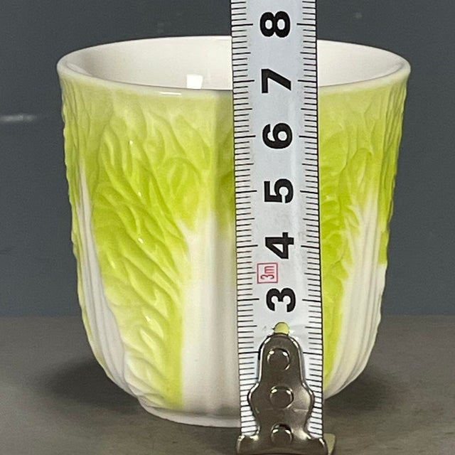 Late 20th Century Vintage Cabbage-Form Porcelain Teacup – "Bai Cai" Master Cup For Sale - Image 5 of 9