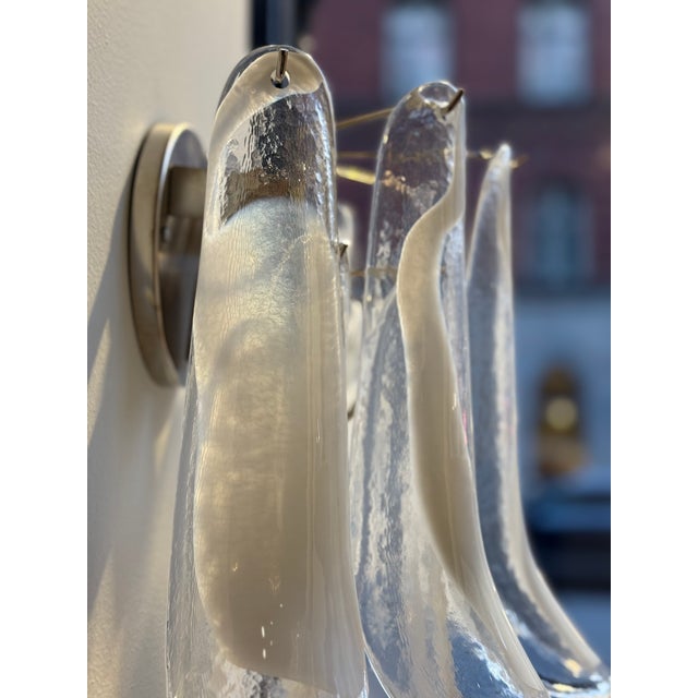 White Murano Glass Prisms Wall Lamps, 2000, Set of 4 For Sale - Image 6 of 9