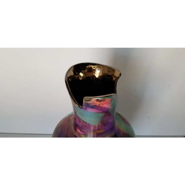 Vintage Abstract Hand Painted Ceramic Vase For Sale - Image 10 of 13