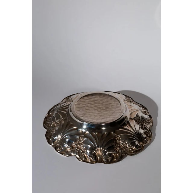 Vintage Mid-Century Silver Plated Floral Tray For Sale - Image 6 of 6