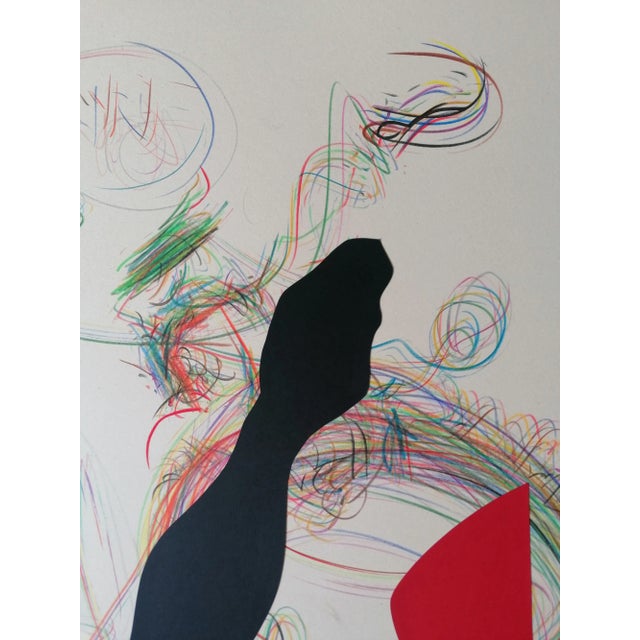 Manulata 2023 collage pastel paper 100x140x1 collage acrylic drops on paper composition extracted from animals face person...