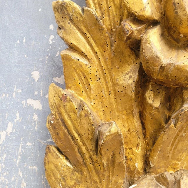 Large Gilded Wood Sconces, Set of 2 For Sale - Image 11 of 18