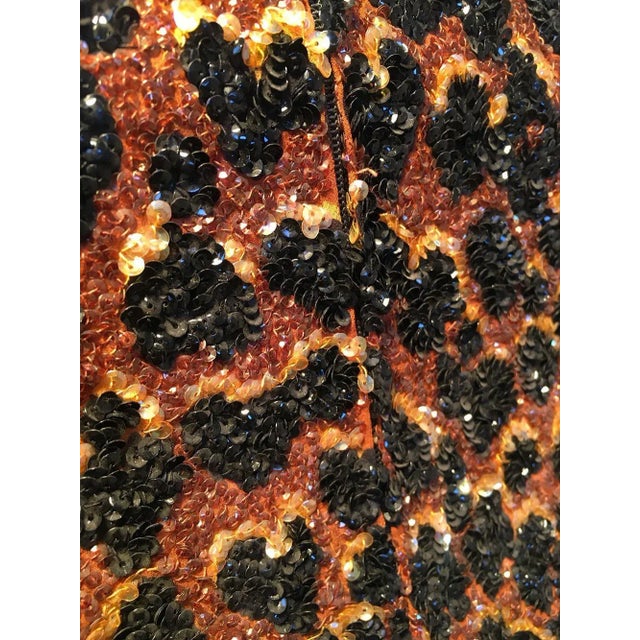 OOAK Abigail Made in Italy Contessa Leopard Beaded Gown Top Handle Leather Tote For Sale In Philadelphia - Image 6 of 10