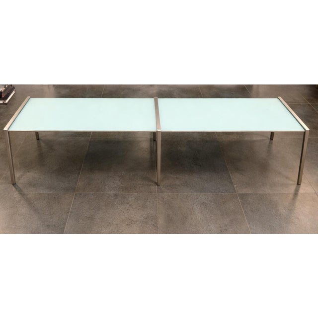 Transparent Konstantin Grcic for ClassiCon Green Glass & Stainless Steel Coffee Table – 63" For Sale - Image 8 of 10