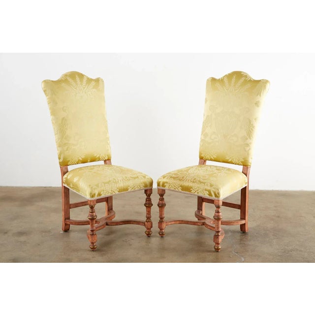 French Louis XIII Style Dining Chairs For Sale - Image 4 of 13