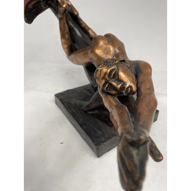 1980s Woman on Dolphin, 1981, Copper & Pewter For Sale - Image 5 of 13