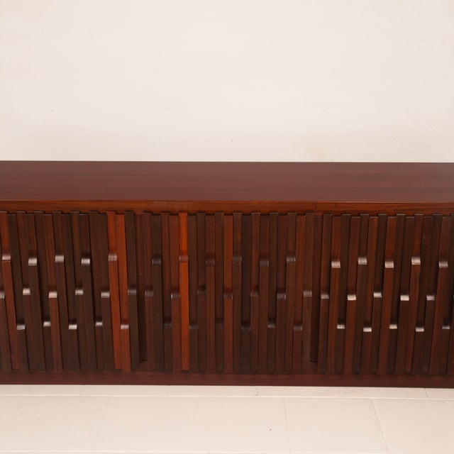 Brown Gaetano Scultura 99 Padouk Wood Sideboard by Luciano Frigerio for Frigerio di Desio For Sale - Image 8 of 18