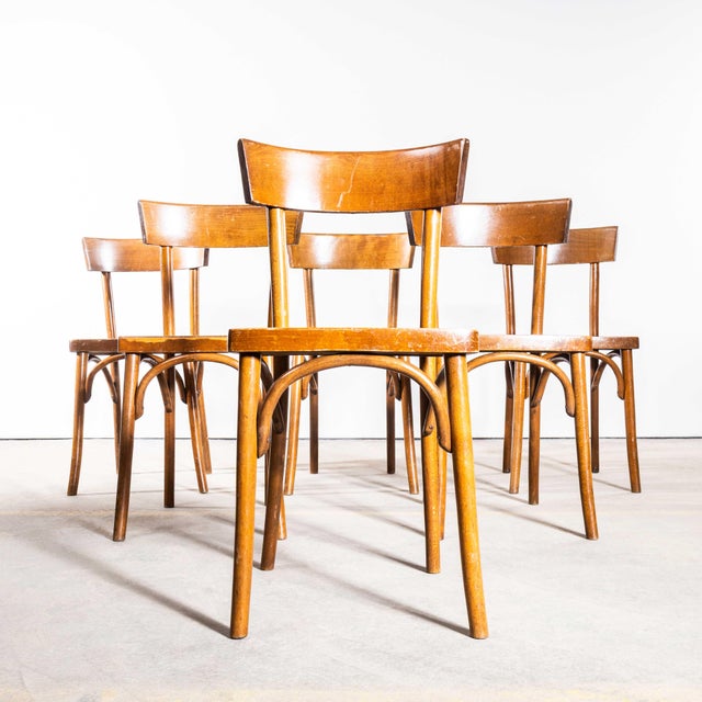 Brown Single Honey Colour Bar Bentwood Dining Chair from Baumann, 1950s For Sale - Image 8 of 11