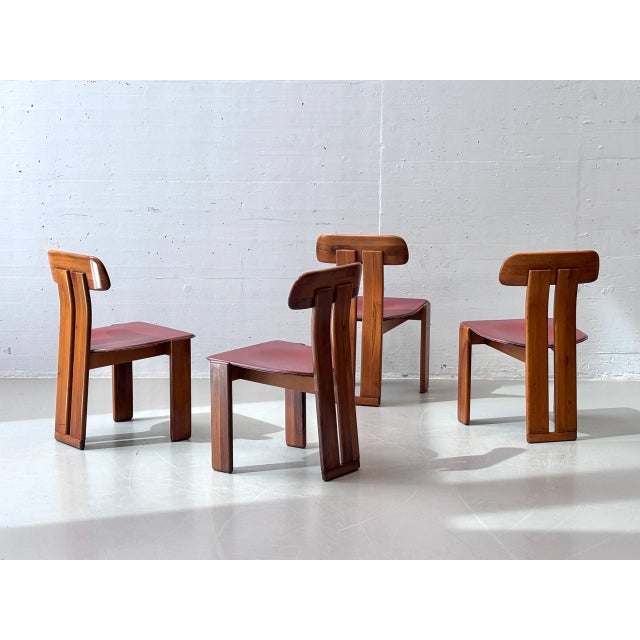 Vintage Sapporo Dining Chairs in Walnut by Mario Marenco for Mobil Girgi, 1970s, Set of 4 For Sale - Image 11 of 16
