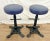 Victorian Vintage Cast Iron Bar Stools Barley Twist Footrest Swivel Seat Set of Two For Sale - Image 3 of 10