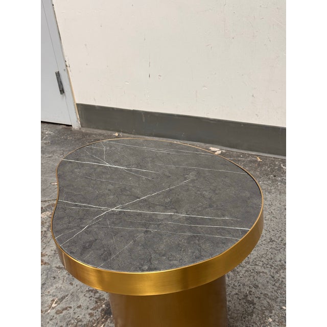 Michael Oren Design Marquina Marble Kidney Side Table For Sale - Image 10 of 12