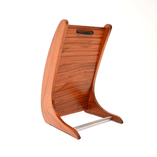 Wood Vintage Table Top Vanity Mirror in Teak, 1950 For Sale - Image 7 of 11