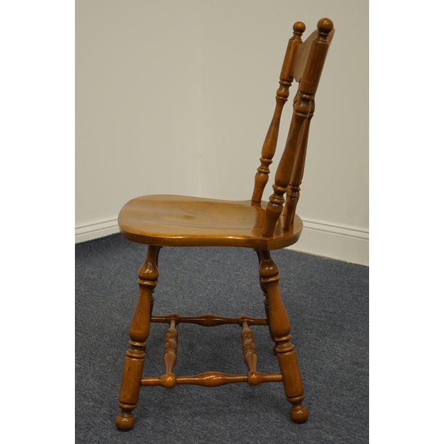 Late 20th Century Ethan Allen Heirloom Nutmeg Maple Colonial Early American Spindle Back Dining Side Chair 10-6002 For Sale - Image 5 of 10